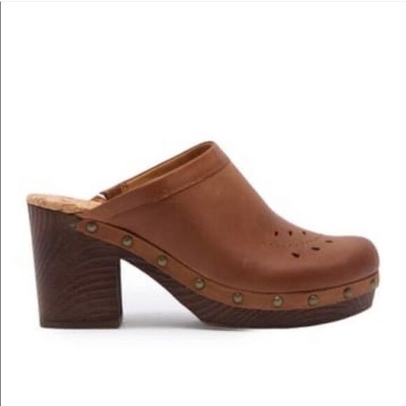 Korks Brandi Heel Platform Clogs Brown Sz 9 - Picture 1 of 12